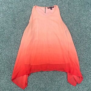 Zac & Rachel Ombre Sleeveless Top - Peach and Red